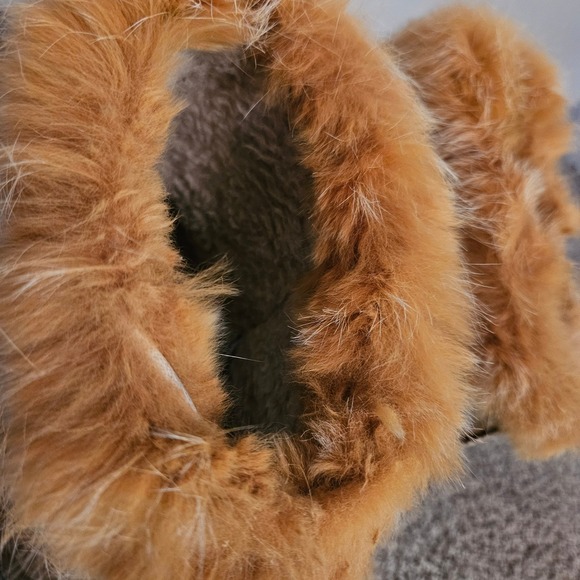 Bearpaw Womens Brown Suede Fur Trimmed Ankle Boots Size 8 Tan Rabbit Fur Suede - Picture 7 of 15